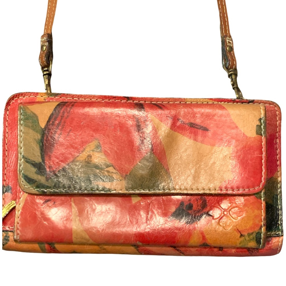 Patricia Nash Red Floral Crossbody Purse Leather Shoulder Bag Boho Art To Wear - Picture 2 of 7